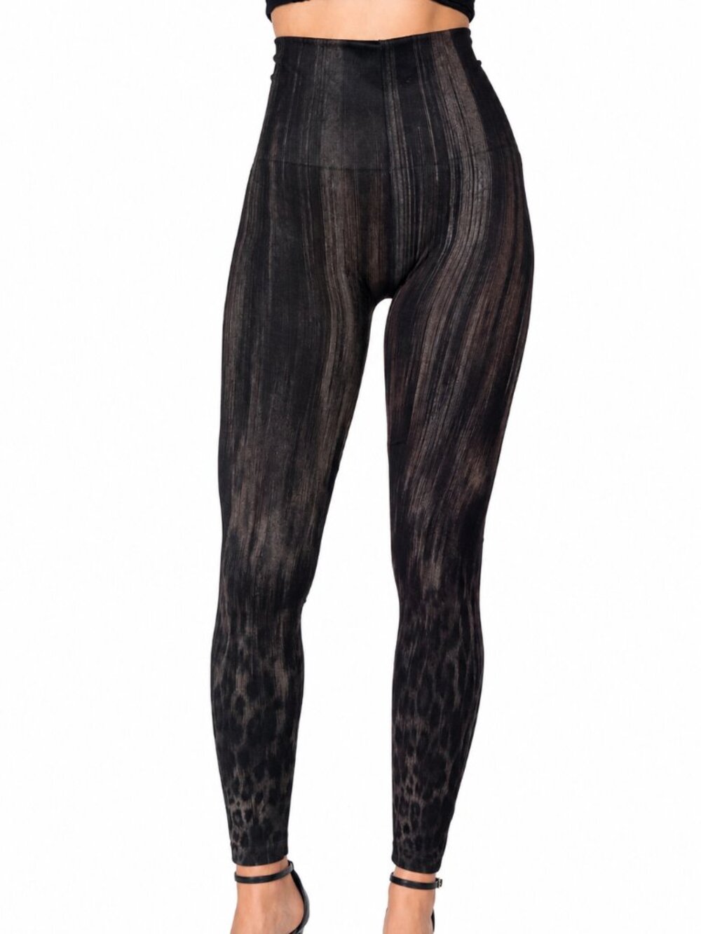 M. Rena Midnight Brushstroke Tummy Control Leggings. One Size
